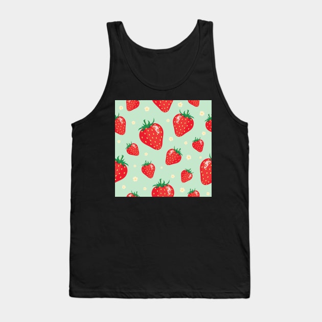 Summer Strawberries Tank Top by edwardecho